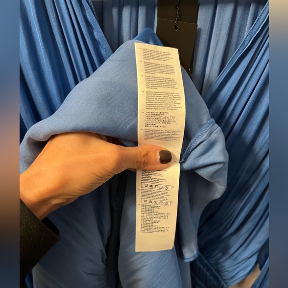 NWT -  Maje Satiny Maxi Dress Rovel Bleu - Size 36 - Picture 15 of 16